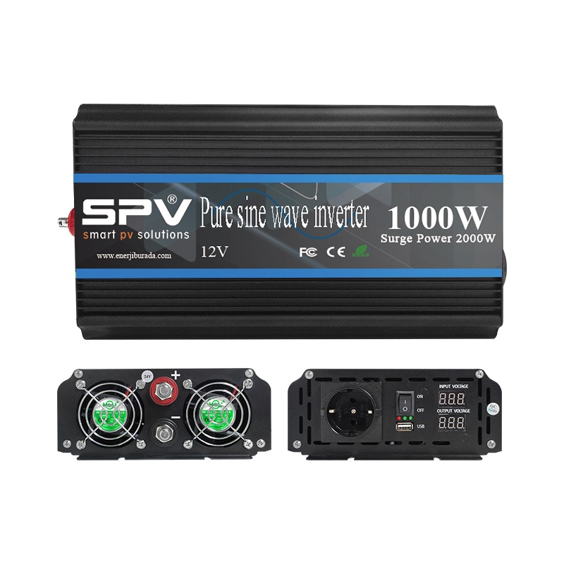SPV Geniş Kasa 1000W 12 Volt Tam Sinüs Inverter - SPV-P1012