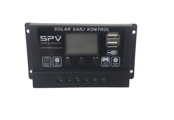 SPV 20A 12/24V Solar Güneş Paneli Şarj Kontrol Cihazı