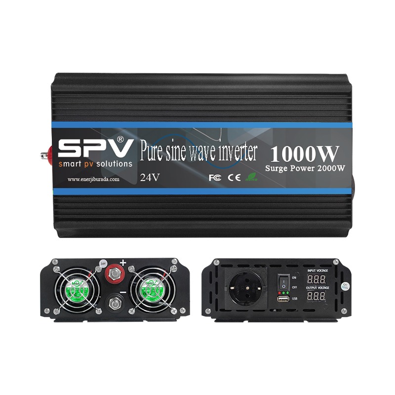 SPV Geniş Kasa 1000W 24 Volt Tam Sinüs Inverter - SPV-P1024